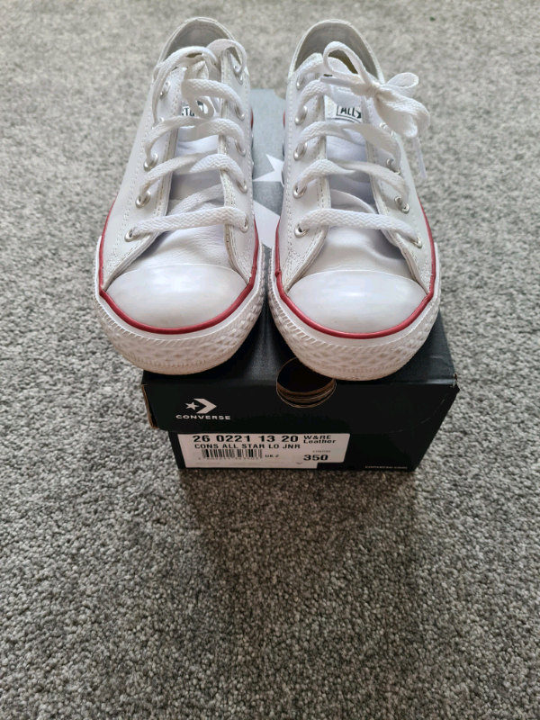 junior white leather converse